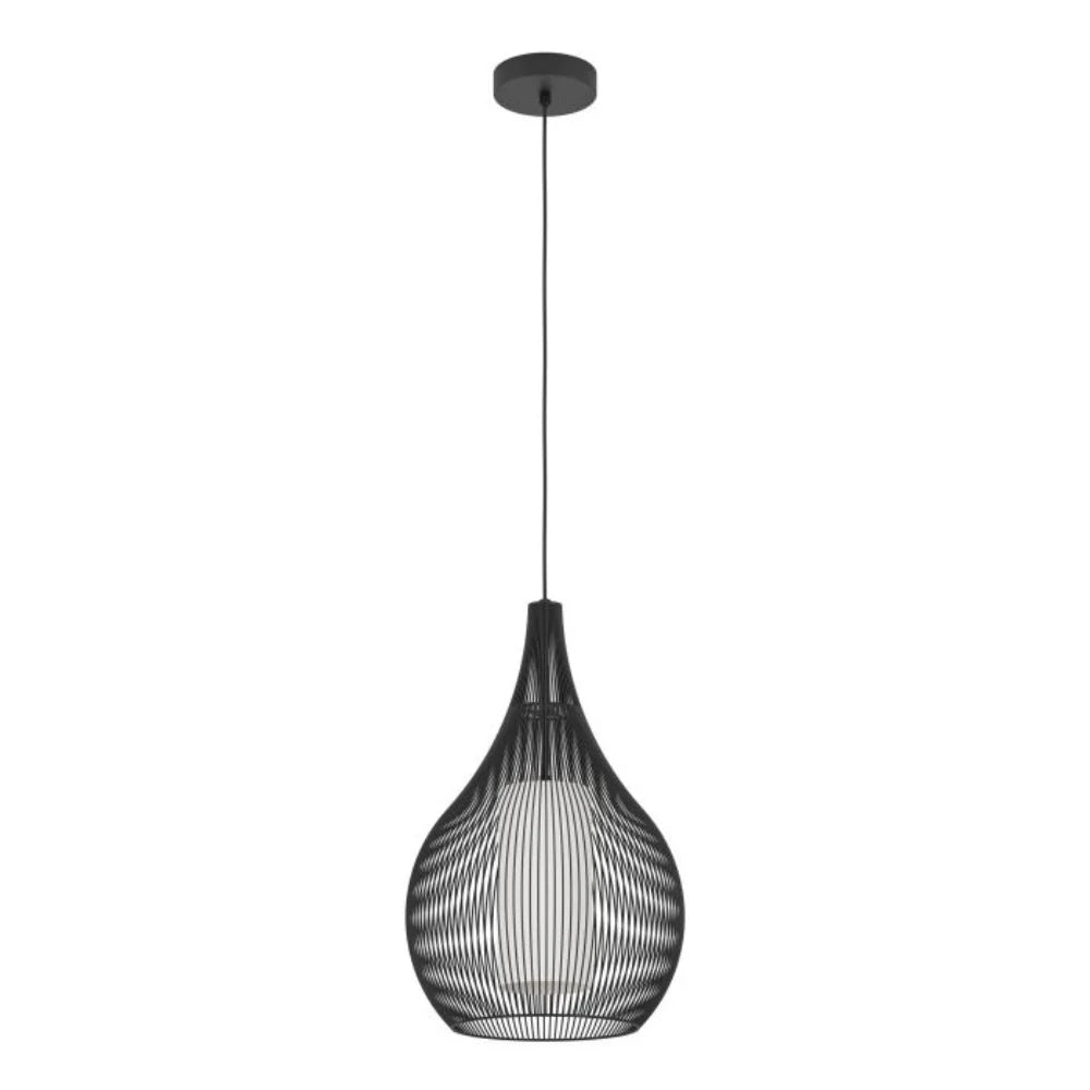 Eglo RAZONI Pendant Light Black Steel Black Glass - 900828N - Mases LightingEglo