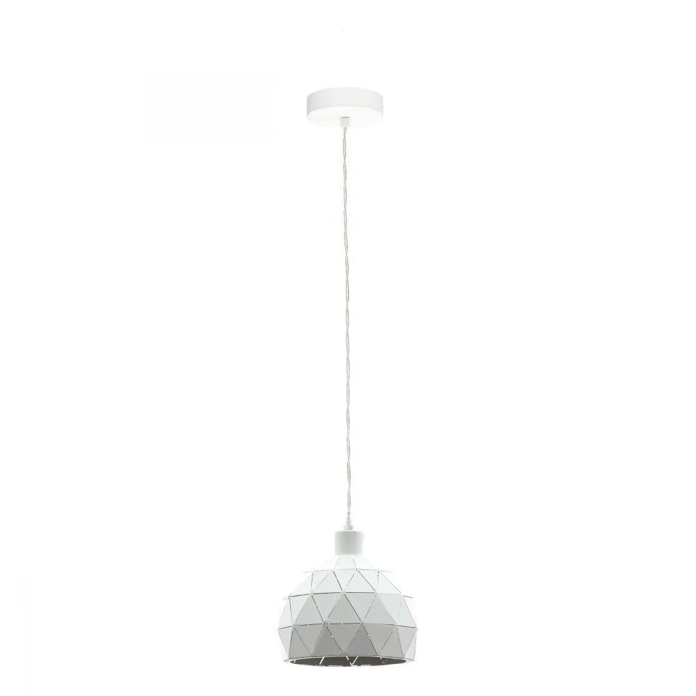 Eglo Roccaforte 1 Light Pendant White 170mm - 33344N - Mases LightingEglo