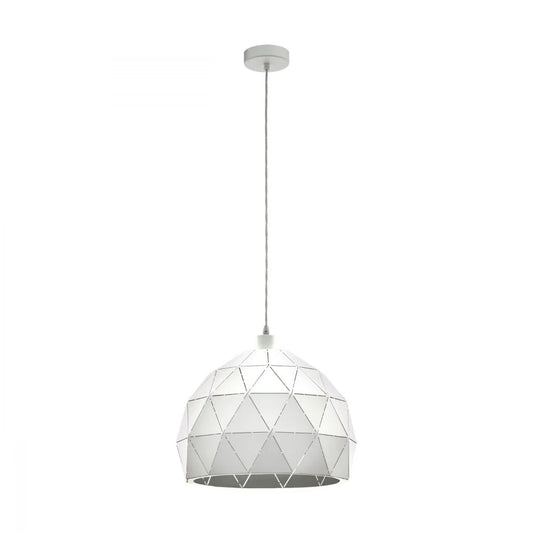 Eglo Roccaforte 1 Light Pendant White 400mm - 97855N - Mases LightingEglo