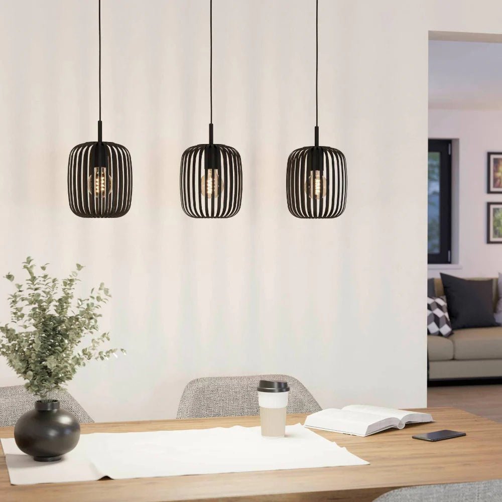 Eglo ROMAZZINA Pendant 3 Lights Black Steel - 900495N - Mases LightingEglo