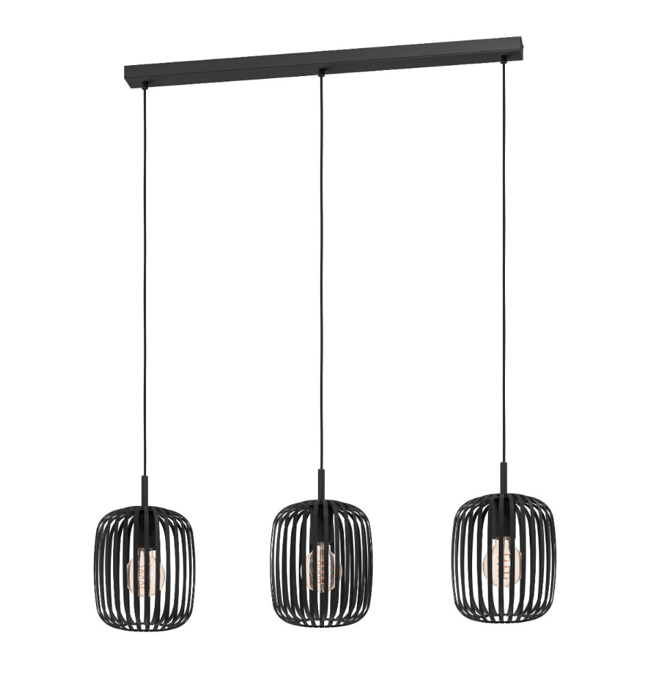 Eglo ROMAZZINA Pendant 3 Lights Black Steel - 900495N - Mases LightingEglo