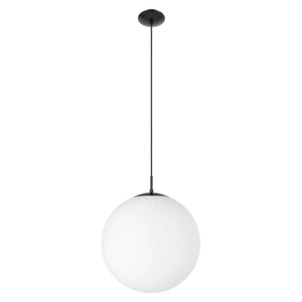 Eglo Rondo 1 Light Pendant Black 400mm - 205243 - Mases LightingEglo