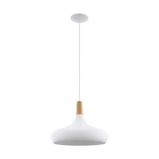 Eglo Sabinar 1 Pendant Light Large White Steel - 96983N - Mases LightingEglo