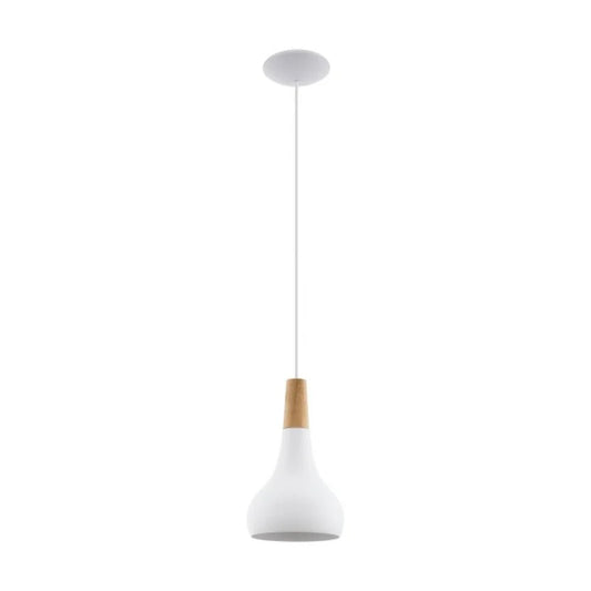 Eglo Sabinar 1 Pendant Light Small White Steel - 96981N - Mases LightingEglo