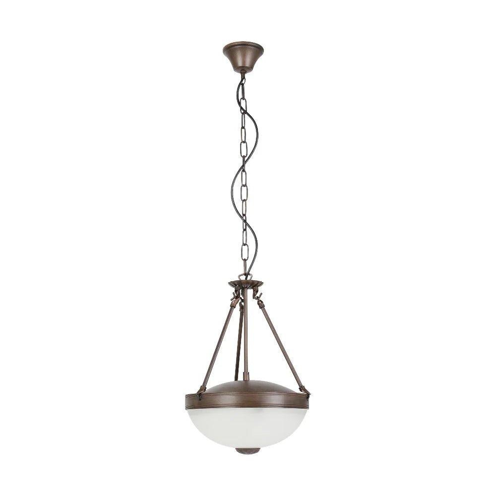 Eglo Savoy 2 Light Pendant Oil Rubbed Bronze / White - 204956 - Mases LightingEglo