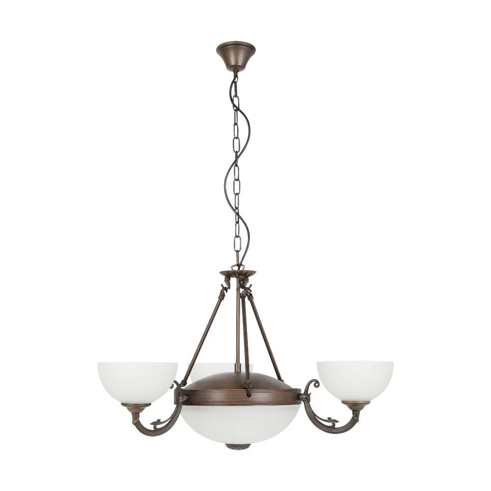 Eglo Savoy 5 Light Pendant Oil Rubbed Bronze / White - 204954 - Mases LightingEglo