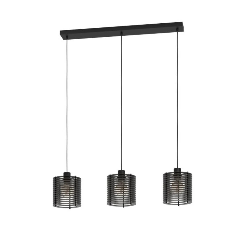 Eglo SEGOVIA Pendant 3 Lights Black Steel - 900738N - Mases LightingEglo