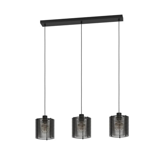Eglo SEGOVIA Pendant 3 Lights Black Steel - 900738N - Mases LightingEglo