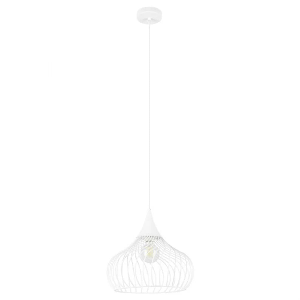 Eglo Staverton 1 Light Pendant White Steel - 205158N - Mases LightingEglo
