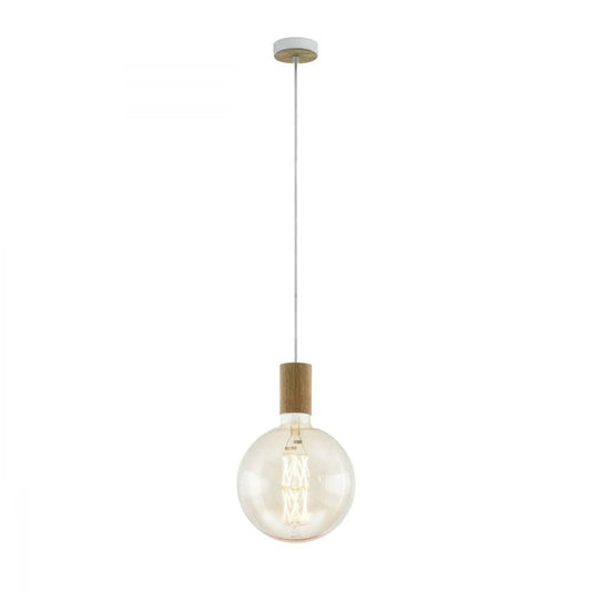 Eglo Tavistock 1 Light Pendant Creme Oak 100mm - 49071N - Mases LightingEglo