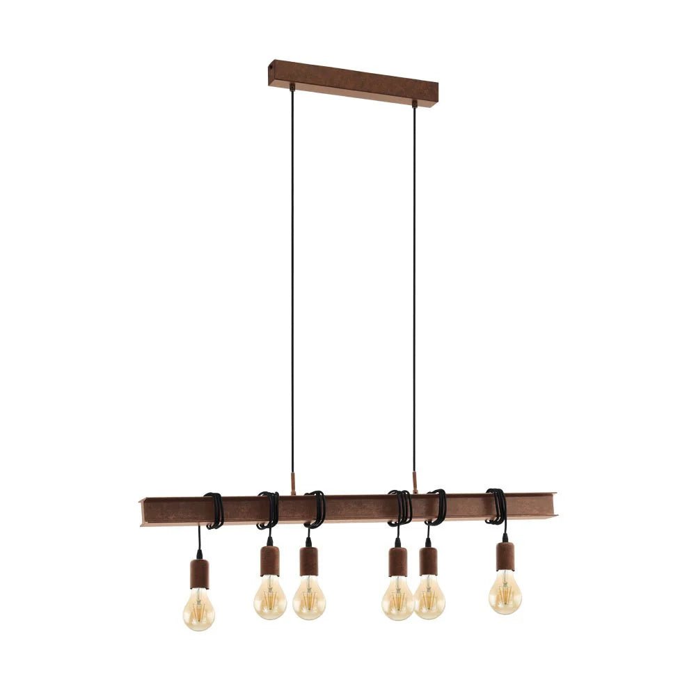 Eglo Townshend 6 Light Pendant Antique Brown - 49859 - Mases LightingEglo