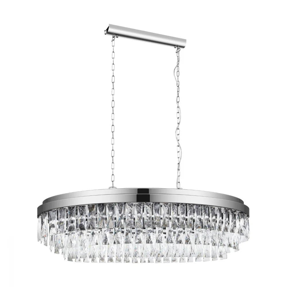 Eglo Valparaiso 10 Light Pendant Chrome & Crystal - 39494 - Mases LightingEglo