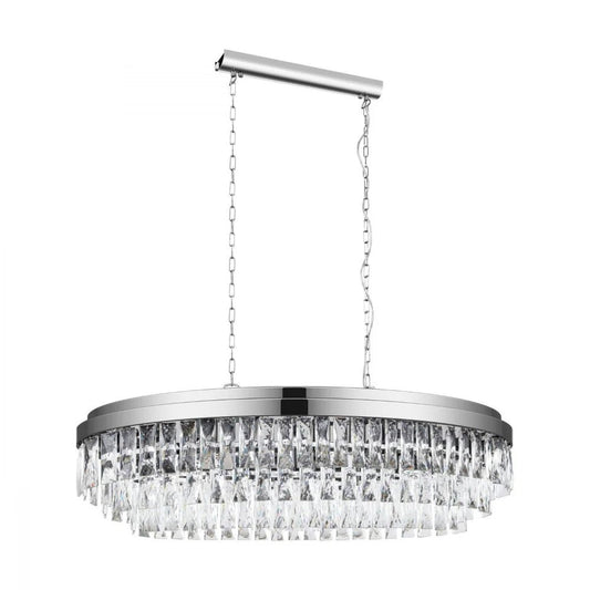 Eglo Valparaiso 10 Light Pendant Chrome & Crystal - 39494 - Mases LightingEglo