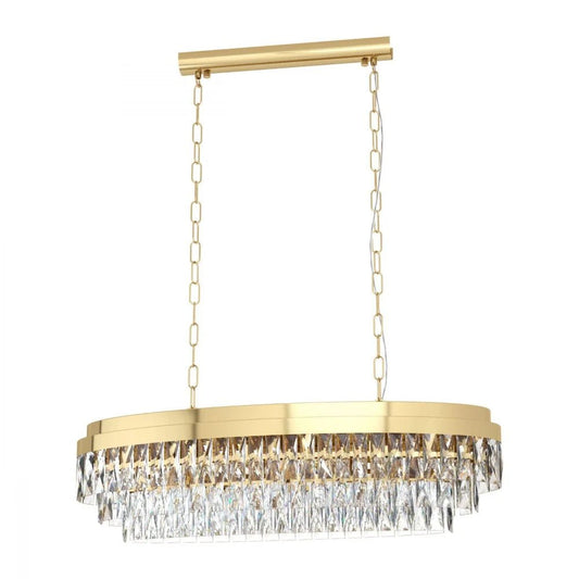 Eglo Valparaiso 10 Light Pendant Gold Coloured & Crystal - 39462 - Mases LightingEglo