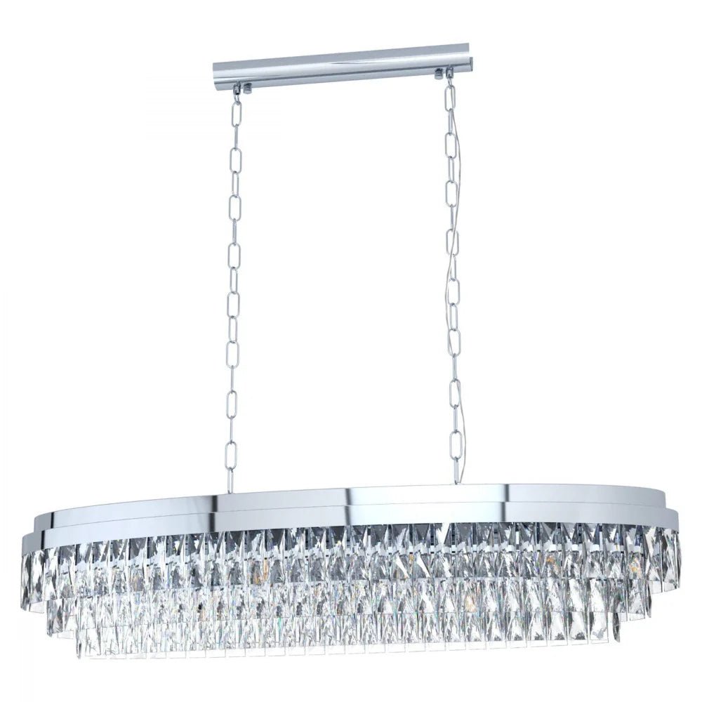 Eglo Valparaiso 13 Light Pendant Chrome & Crystal - 39495 - Mases LightingEglo