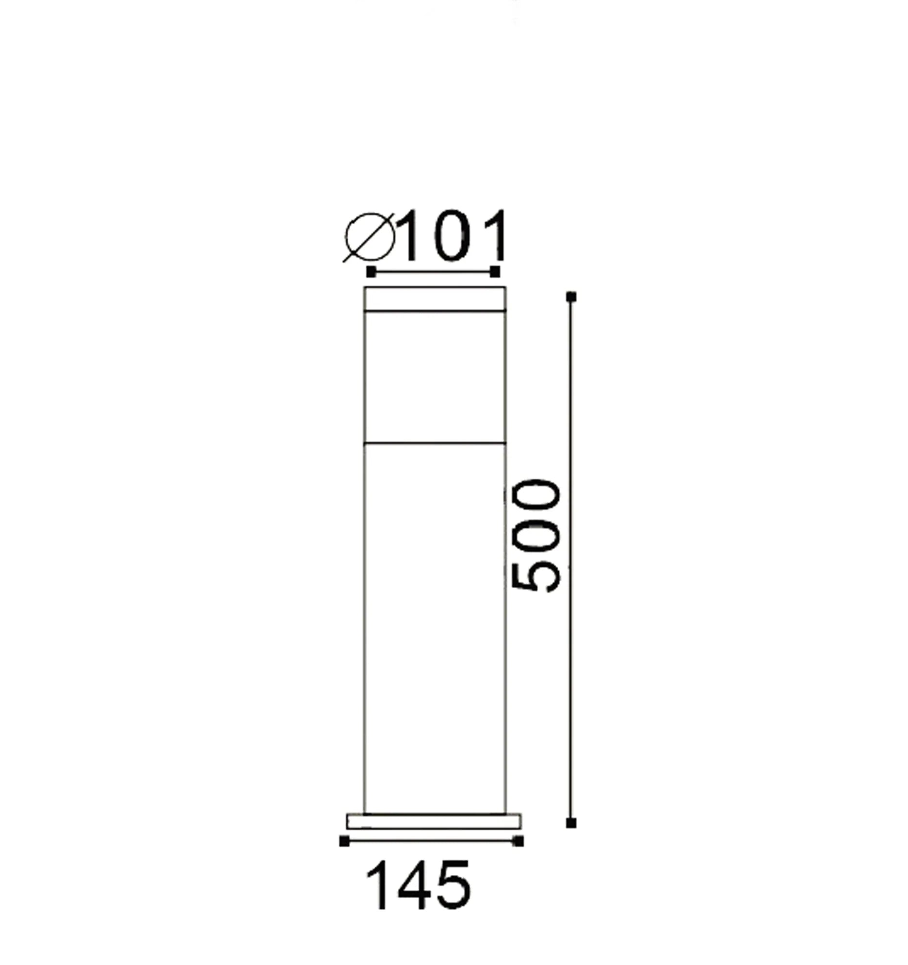 ELANORA: E27 Surface Mounted Stainless Steel Bollard Lights IP44