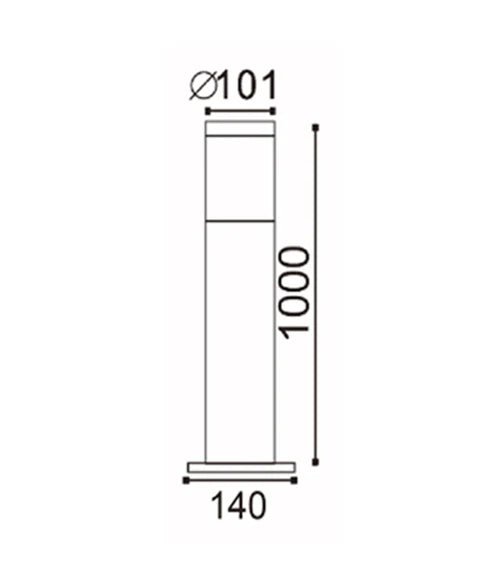 ELANORA: E27 Surface Mounted Stainless Steel Bollard Lights IP44 - Mases LightingCLA