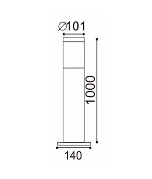 ELANORA: E27 Surface Mounted Stainless Steel Bollard Lights IP44