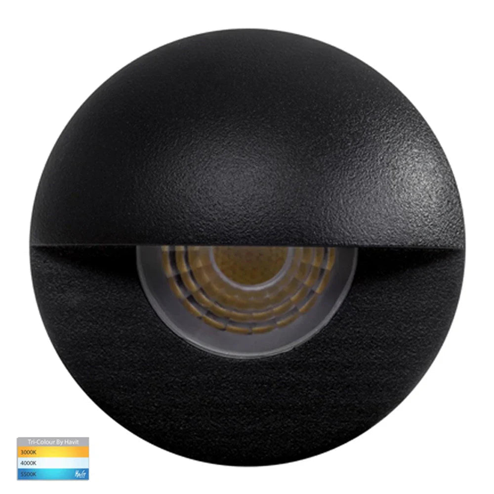 Elite Mini LED Step Light with Eyelid CCT 5w in Black/Silver Havit Lighting - HV2884T - Mases LightingHavit Lighting