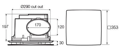 Fantech Rapid Response 250 - Ceiling Exhaust Fan with Grille IPX4 - Round or Square