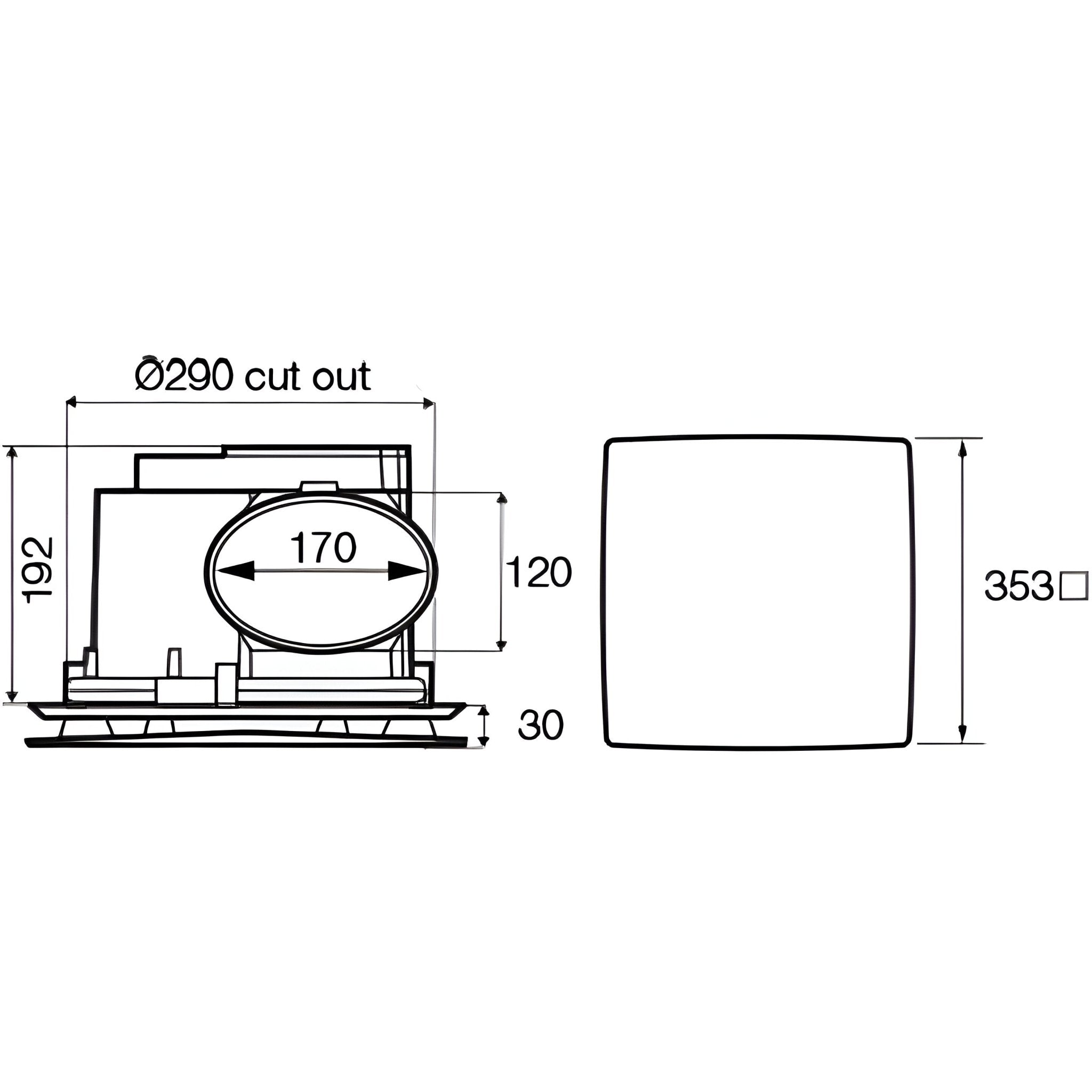 Fantech Rapid Response 250 - Ceiling Exhaust Fan with Grille IPX4 - Round or Square