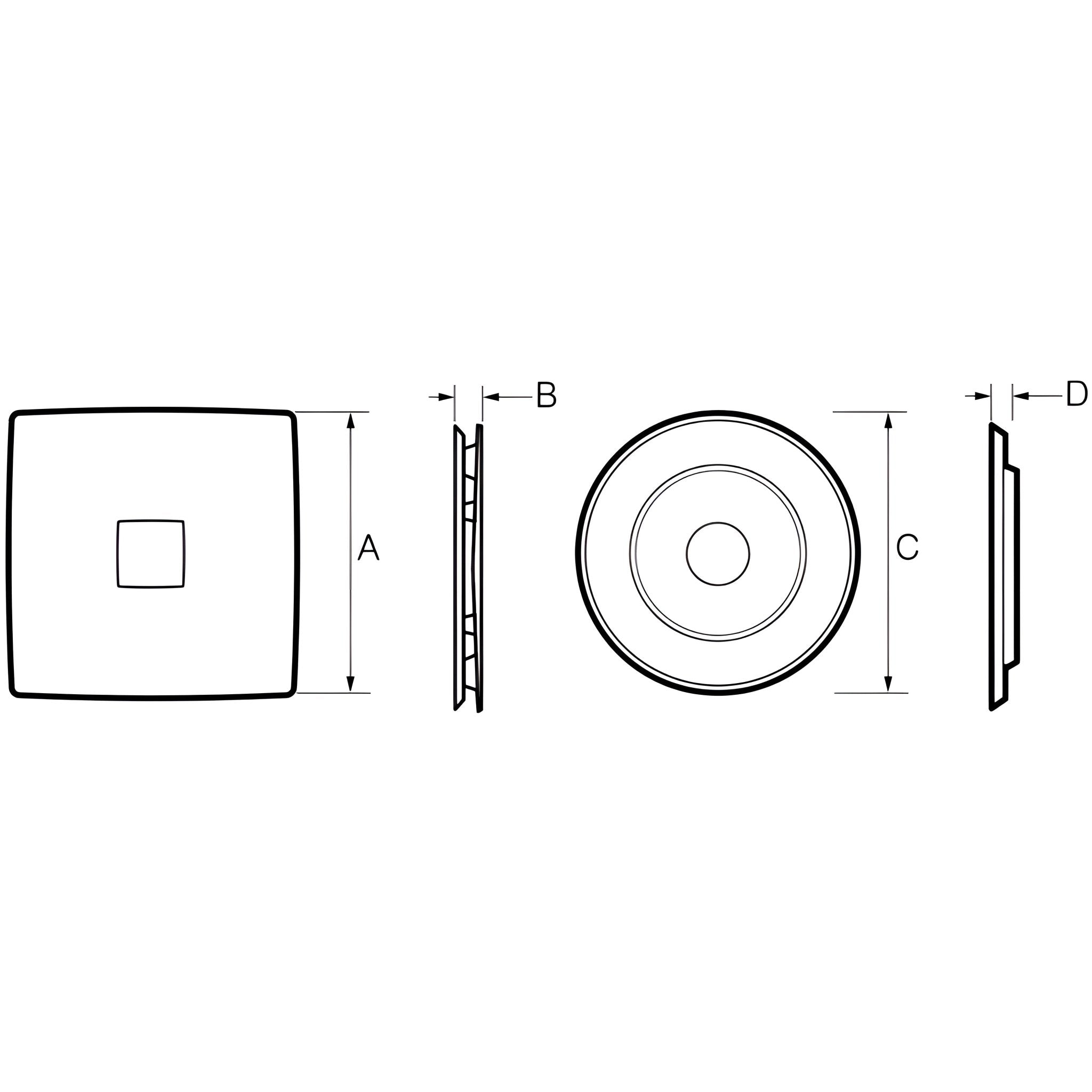 Fantech RAPID - Round/Square Response Grilles with Led - Only Accessory - Mases LightingFantech