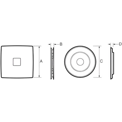 Fantech RAPID - Round/Square Response Grilles with Led - Only Accessory - Mases LightingFantech