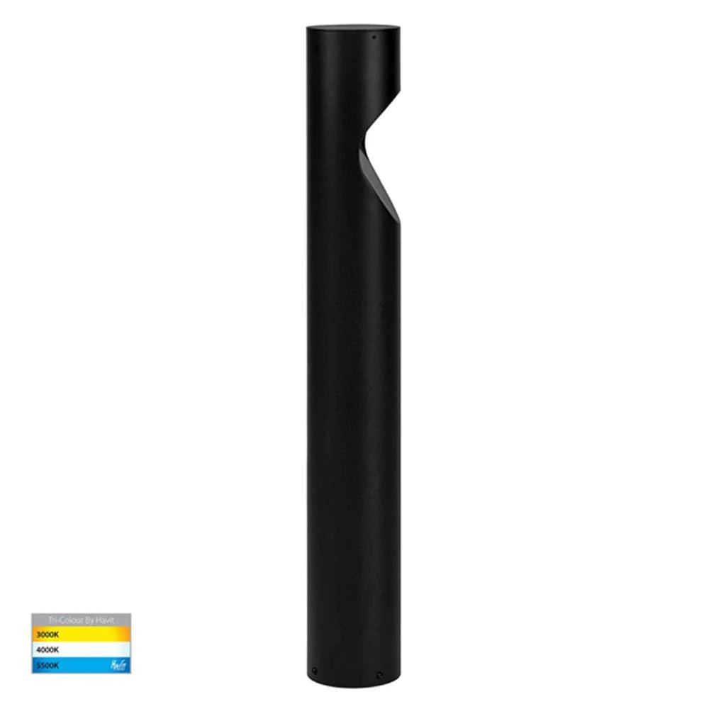 Fedor Round LED Bollard Light Large CCT in Aluminium Black Havit Lighting - HV1631T - BLK - RND - Mases LightingHavit Lighting