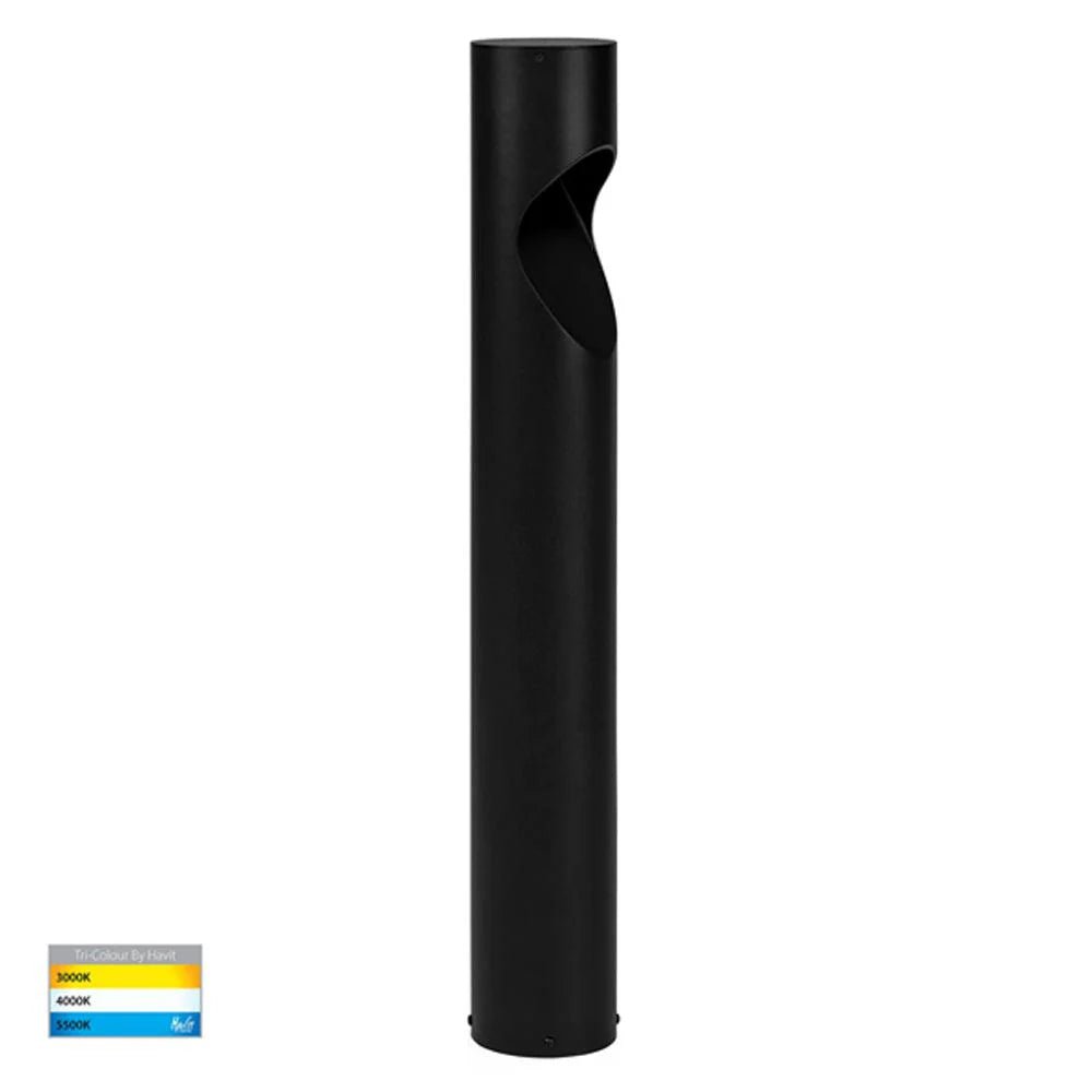 Fedor Round LED Bollard Light Large CCT in Aluminium Black Havit Lighting - HV1631T-BLK-RND