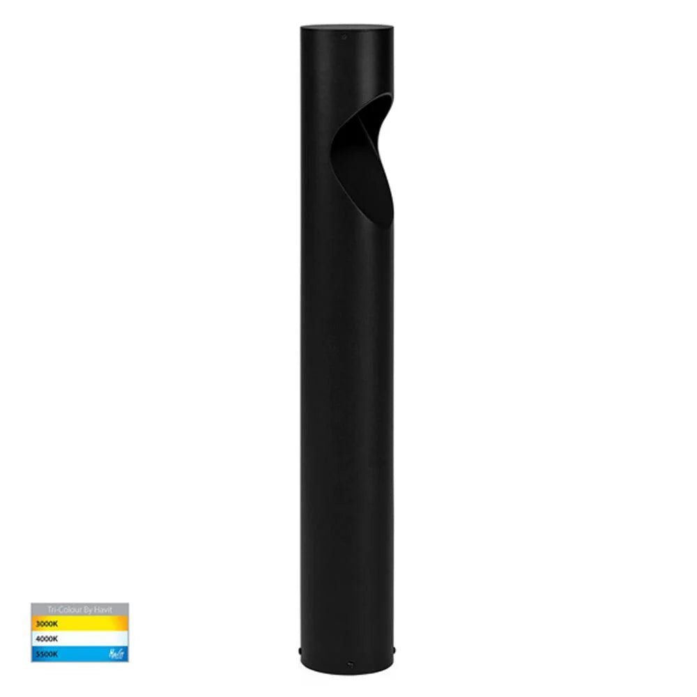 Fedor Round LED Bollard Light Large CCT in Aluminium Black Havit Lighting - HV1631T - BLK - RND - Mases LightingHavit Lighting