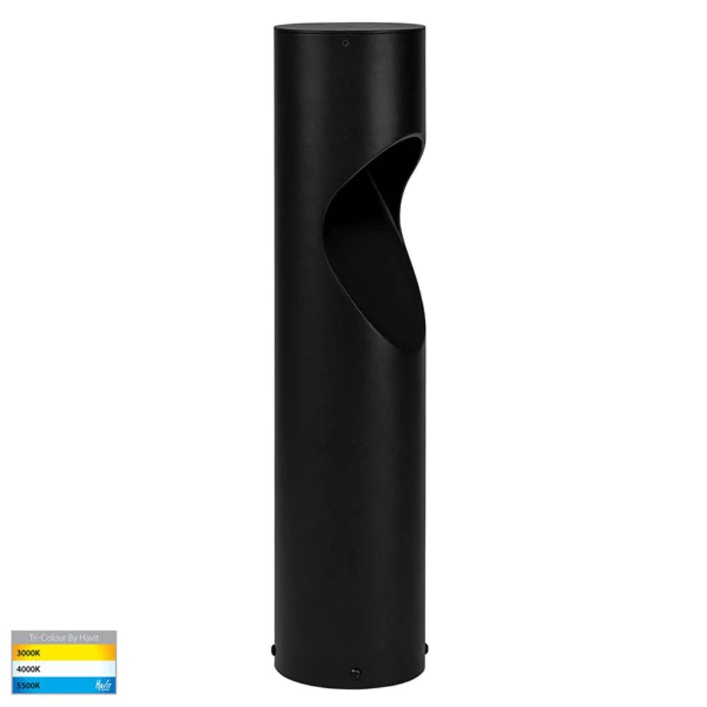 Fedor Round LED Bollard Light Small CCT in Aluminium Black Havit Lighting - HV1630T-BLK-RND