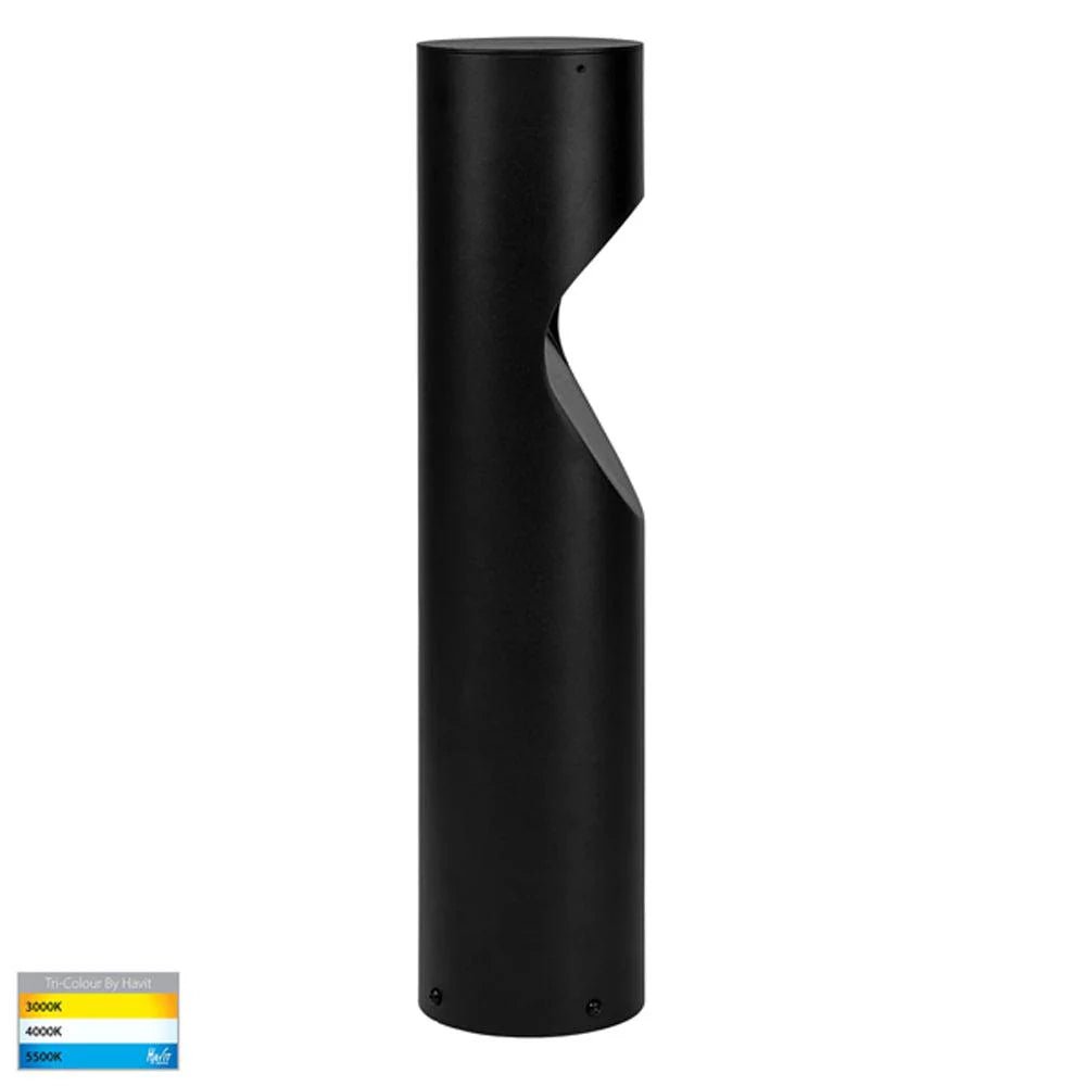 Fedor Round LED Bollard Light Small CCT in Aluminium Black Havit Lighting - HV1630T-BLK-RND