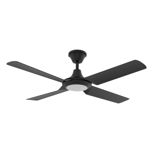 FRESCO 52" DC 4 Blade Ceiling Fan | White or Black | With Light or Without Light - Mases LightingDomus