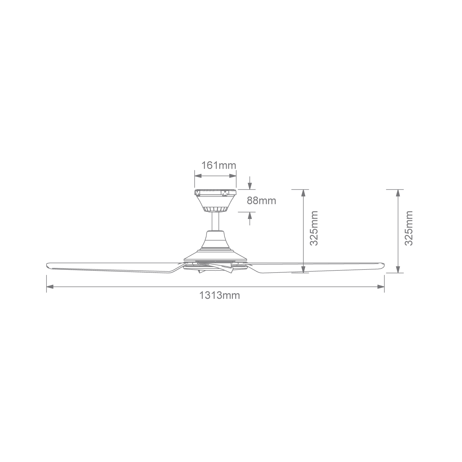 FRESCO 52" DC 4 Blade Ceiling Fan | White or Black | With Light or Without Light - Mases LightingDomus
