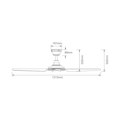 FRESCO 52" DC 4 Blade Ceiling Fan | White or Black | With Light or Without Light - Mases LightingDomus