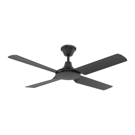 FRESCO 52" DC 4 Blade Ceiling Fan | White or Black | With Light or Without Light - Mases LightingDomus