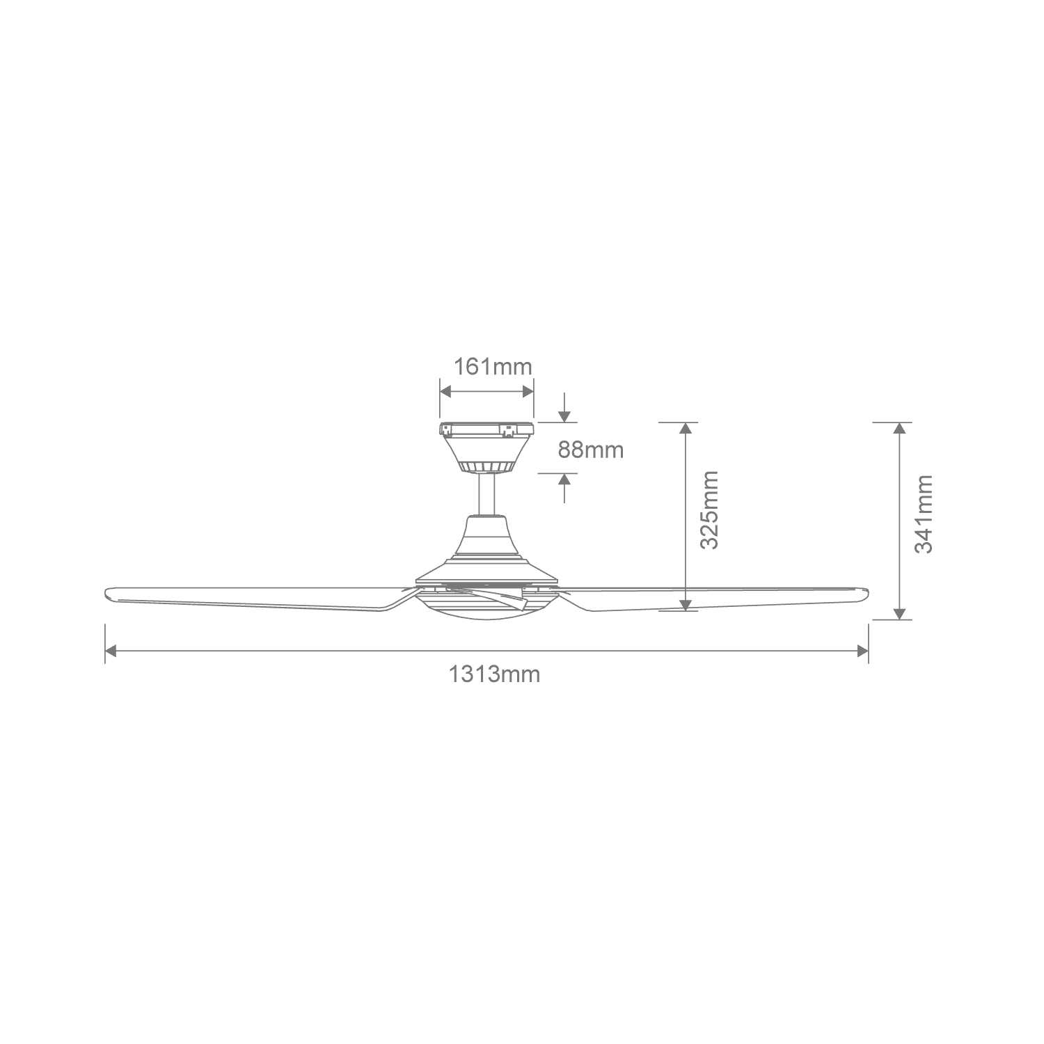 FRESCO 52" DC 4 Blade Ceiling Fan | White or Black | With Light or Without Light - Mases LightingDomus