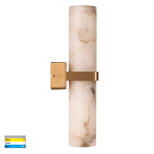 Havit Albast Up & Down Wall Light with Alabaster Glass Black or Brass - HV8079T - Mases LightingHavit Lighting
