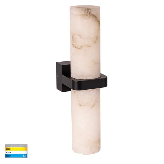 Havit Albast Up & Down Wall Light with Alabaster Glass Black or Brass - HV8079T - Mases LightingHavit Lighting