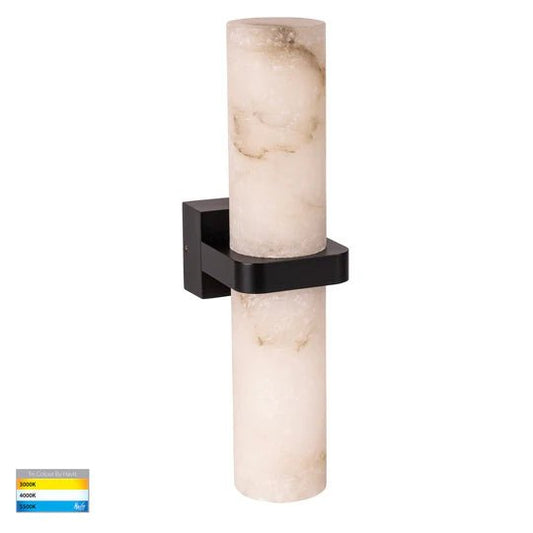 Havit Albast Up & Down Wall Light with Alabaster Glass Black or Brass - HV8079T - Mases LightingHavit Lighting