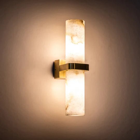 Havit Albast Up & Down Wall Light with Alabaster Glass Black or Brass - HV8079T - Mases LightingHavit Lighting