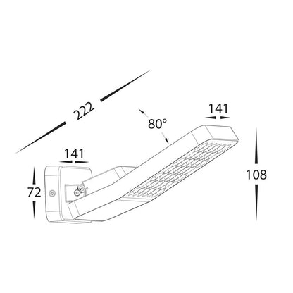 Havit Favo Aluminium Grey LED Floodlight With or Without Sensor - Mases LightingHavit Lighting