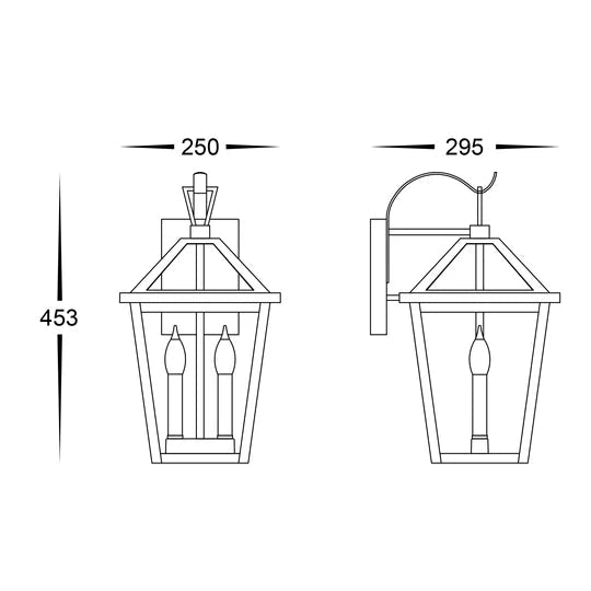 Havit Karter Galvanised Iron Black Wall Light - HV3538W - S - BLK - Mases LightingHavit Lighting