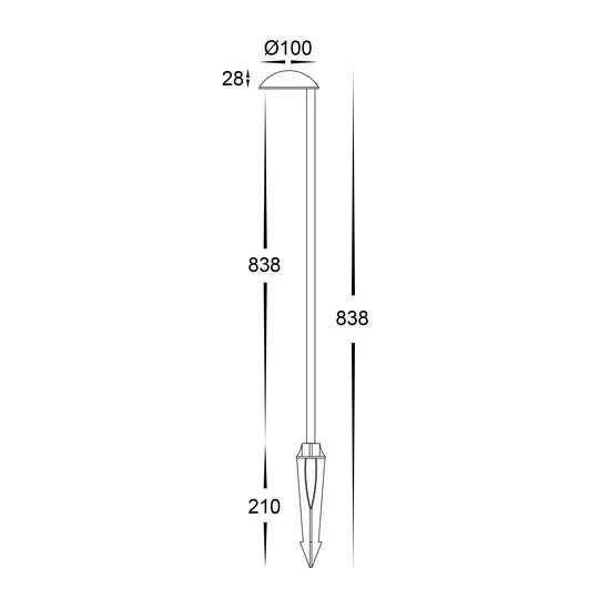 Havit Konoa Aluminium Black LED Bollard Spike Light - HV1524T - BLK - 24V - Mases LightingHavit Lighting