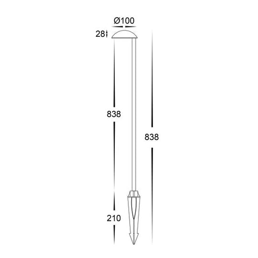 Havit Konoa Aluminium Black LED Bollard Spike Light - HV1524T - BLK - 24V - Mases LightingHavit Lighting