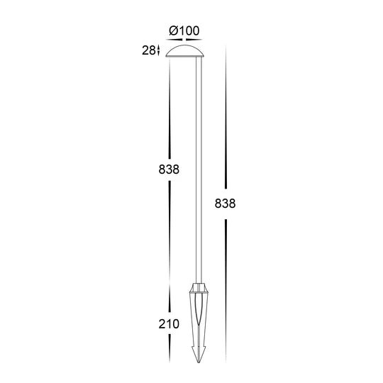 Havit Konoa Aluminium Black LED Bollard Spike Light - HV1524T - BLK - 24V - Mases LightingHavit Lighting