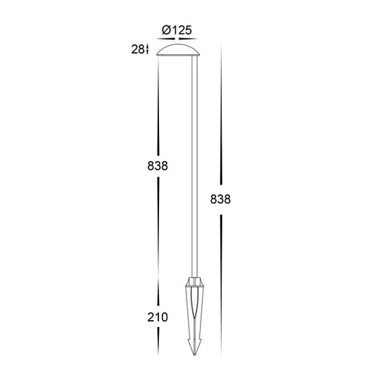 Havit Konoa Aluminium Black LED Bollard Spike Light - HV1526T - BLK - 24V - Mases LightingHavit Lighting