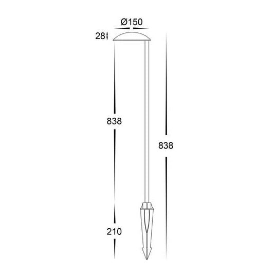 Havit Konoa Aluminium Black LED Bollard Spike Light - HV1527T - BLK - 24V - Mases LightingHavit Lighting