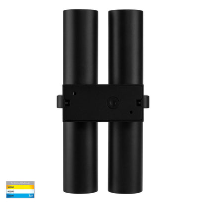 Havit Luz Double Black TRI Colour Up & Down Wall Pillar Lights - Mases LightingHavit Lighting