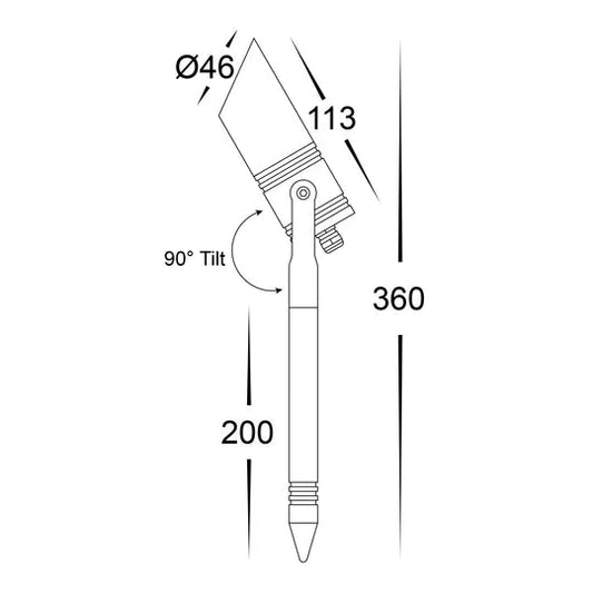 Havit Napa Aluminium Black 5w Garden Spike Spotlight - HV1445T - BLK - Mases LightingHavit Lighting